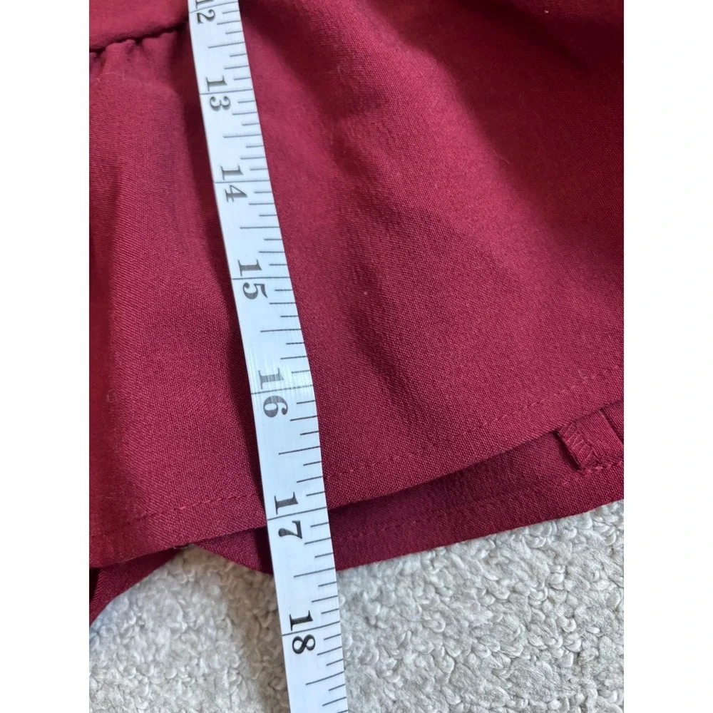 J.Crew Mercantile Ruffle Hem Mini Skirt 00 Burgundy Wine Classic Preppy J6153